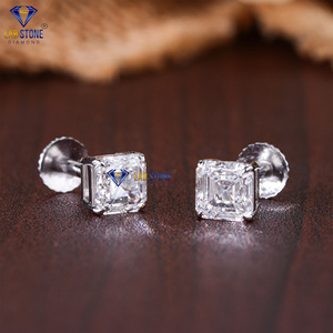 0,80 TDW Asscher Cut Diamond White Gold Earring by Labstone / Incomparable Diamond Beauty/Color DE LA EF-VS - Product Image 2
