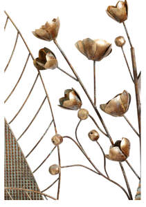 Grand Cadre Rectangulaire En Métal Feuille Et Fleurs Salon Mur Arts Rustique Ferme Mur Arts Paysage Décoratif Fer Artisanat - Product Image 6