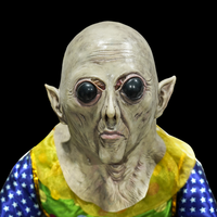 Masque de performance d'horreur réaliste pour Halloween, tête de vieil homme chauve, style clown, en PU, tendance, pour adulte