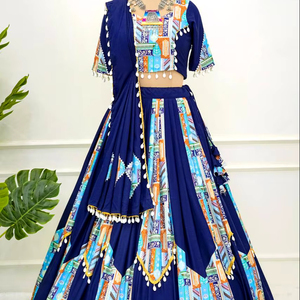 Último diseñador Pure Rayon Printed Kodi Lace Lehenga Choli por FabZone - Product Image 2