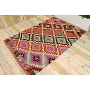 Tapis turc de 5,1 x 7,6 pieds, tapis rouge ombré - Product Image 1