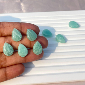 Amazonita Natural, piedra preciosa suelta, cabujón en forma de pera, 10x14mm, piedra calibrada pulida suave para la fabricación de joyas - Product Image 3