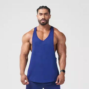 Débardeurs pour hommes respirants en coton tricoté 100% avec logo personnalisé, pour l'été et l'entraînement, grandes tailles, impression numérique, couleur personnalisée - Product Image 3