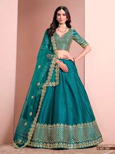 Lehenga choli ศิลปะที่สวยงามด้วยผ้าไหมที่มีเสื้อและปัก dupatta และเลื่อมทำงานผู้ผลิตจาก surat - Product Image 3