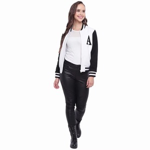 Chaqueta Universitaria de Cuero de Alta Calidad con Mangas en Color de Contraste, Transpirable, Hecha a Medida para Mujer, Modelo 2026 - Product Image 3