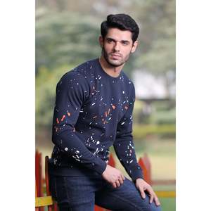 Unze London ZYAIR Winter Pullover Sweatshirt Crew Neck Size 6XL Anti-Wrinkle Anti-Shrink Knitted Hoodie Screen <b>Printed</b> Design - Product Image 5