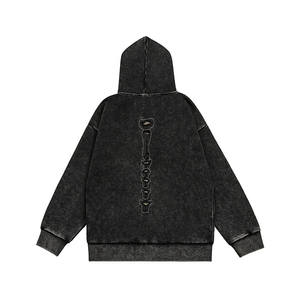 Top Qualité Coton Épais Français Terry Vintage Hoodies Poids Lourd Patch Lavage À L'acide Sweat À Capuche Surdimensionné - Product Image 2