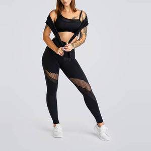 2024 verano alta calidad logotipo personalizado conjunto de Yoga para mujer 3 piezas con características de talla grande patrón sólido 3 colores lisos para correr - Product Image 3
