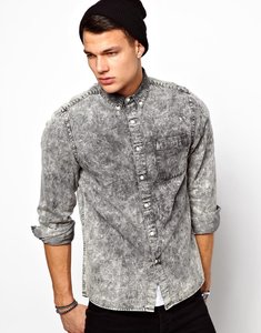 Stylish <b>Men</b> Denim <b>Shirts</b> Jeans Made Casual Style Two Toned <b>Shirts</b> Outdoor Blank Chest <b>Pockets</b> Cotton Blank Fashion Denim Jeans - Product Image 3