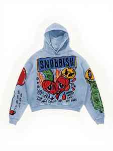 Conjunto de Sudadera Personalizada de Peso Pesado, Sudadera con Capucha de Tela Elaborada, Sudadera con Capucha Estampada de Estilo Urbano - Product Image 4