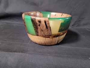 Décor en bois de résine Design moderne bols vaisselle bol frais service de nourriture décoration en métal mélange forme ronde plat de service - Product Image 4