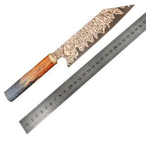 มีดดามัสกัสสองแดงพร้อมปลอกแฮนด์เมดมีดตัดมีด - Product Image 6