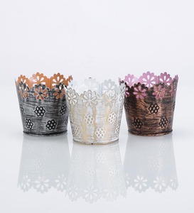 Multi Color Metal <b>Tealight</b> <b>Candle</b> Votive in Round Shape for Home & Christmas Tabletop Lighting Decoration Votive - Product Image 3