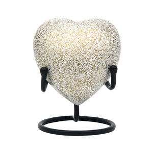 Nouvelles urnes funéraires en forme de cœur avec support métallique pour l'affichage, idéales pour les cendres humaines et d'animaux, capacité de 60 ml - Product Image 1