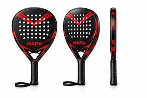 Raquette de padel en fibre de carbone de conception personnalisée OEM professionnelle, haute puissance, contrôle, raquette de tournoi, polyester diamant, léger, EVA - Product Image 2