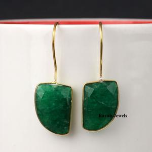 2025 pendientes colgantes de cuarzo Esmeralda chapados en oro de Plata de Ley 925 de alta calidad lindo regalo de fiesta de boda para mujeres y niñas - Product Image 2