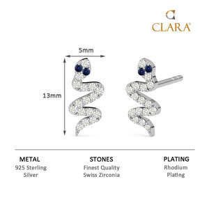 NOVAMART Fine Vintage Snake <b>Stud</b> Earrings 925 Sterling <b>Silver</b> with Rose Gold & 14K/18K Trendy 18K Diamond Hoop Wholesale Export - Product Image 6