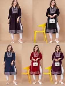 Attractive Daily Office Wear Latest Collection Heavy Embroidered Red Floral Nylon Silk Sari with Blouse Best Price in Indian - Product Image 5