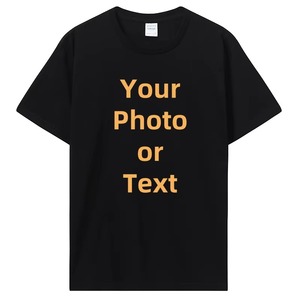 T-shirt personnalisé en coton de qualité supérieure Design personnalisé avec photo et logo Impression bricolage T-shirts cadeaux de qualité supérieure pour hommes - Product Image 1