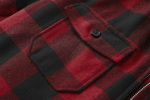 Camisa deportiva de franela a cuadros de búfalo rojo y negro con cremallera de longitud completa, ropa protectora impermeable a prueba de viento aprobada por CE para - Product Image 3