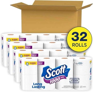 Papel higiénico Scott 1000 Trusted Clean, 32 rollos, seguro para sépticos, papel higiénico de 1 capa - Product Image 6