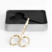 Ciseaux de beauté professionnels incurvés, lames en acier inoxydable pour ongles, sourcils, nez, cils, manucure, broderie, cisaillement, 1 pièce