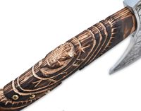 OEM personnalisé de haute qualité en acier au carbone haches manche en bois de frêne gravure à la main meilleure gravure sur tête de hache Logo personnalisé pour la vente en gros