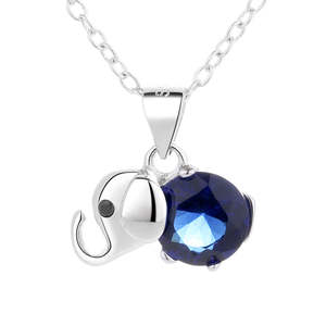 Collana con Ciondolo Classico Religioso a Forma di Elefante in Argento Sterling con Perla e Gemma, Incassatura a Griffe, Motivo Animale, Regalo - Product Image 2