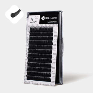 Cils en fibre PBT coréenne Laser Mink 0.06, faux cils mats Easy Fans, longueurs mixtes 7mm et 25mm, emballage en boîte - Product Image 1