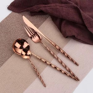 Couverts de luxe effet bambou avec finition or rose pour les cuisines domestiques, les hôtels, les restaurants, les occasions spéciales et les cadeaux - Product Image 1