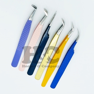 Pinzas de alta calidad Pinzas de extensión de pestañas de acero inoxidable MOQ bajo con punta afilada sostenible y visón de logotipo gratis - Product Image 1