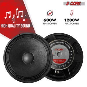 ลำโพงซับวูฟเฟอร์ 5 คอร์ 18 นิ้ว 600 วัตต์ RMS ฟูลเรนจ์ สำหรับงาน PA ดีเจ เสียงเบส 8 โอห์ม  อะไหล่เปลี่ยนได้ - Product Image 2