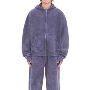 Ensemble de survêtement homme personnalisé avec logo, grande taille, épais, pour l'été – Sweat à capuche zippé et pantalon de jogging 2 pièces pour le sport et les loisirs - Product Image 1