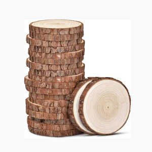 Wohohoho 32 piezas <span class=keywords><strong>de</strong></span> rodajas <span class=keywords><strong>de</strong></span> <span class=keywords><strong>madera</strong></span> <span class=keywords><strong>de</strong></span> pino <span class=keywords><strong>de</strong></span> 3.2-3.6 pulgadas, sin acabar, preperforadas, engrosadas, <span class=keywords><strong>para</strong></span> posavasos, adornos <span class=keywords><strong>de</strong></span> <span class=keywords><strong>Navidad</strong></span> y bodas, <span class=keywords><strong>manualidades</strong></span> DIY - Product Image 2