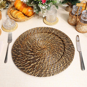 Fabricante de Vietnam tejido a mano bambú ratán ecológico 100 Uds cargador placas soporte manteles estilo bohemio fiesta boda - Product Image 4