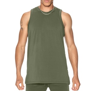 Summer 2026 Vintage Plain <b>Men's</b> Gym Tank Top Wholesale Customized Sleeveless Loose Fit Plus Size Unisex Custom Logo <b>Singlet</b> - Product Image 4