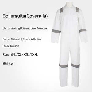 Bata de trabajo de 100% algodón con cinta reflectante, venta al por mayor y personalizada - Product Image 4