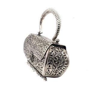 Designer Brass Metal Evening <b>Clutch</b> Bag Handmade Indian Party <b>Purse</b> Elegant Wedding Handbag for Ladies - Product Image 1