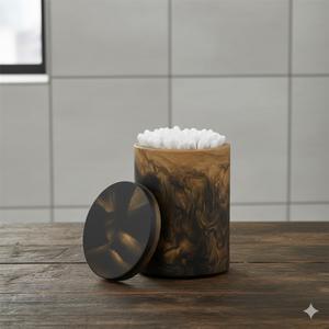 Pot de rangement en résine de luxe avec couvercle, artisanal, écologique, durable, pour la décoration de la maison, cadeaux de mariage - Product Image 5