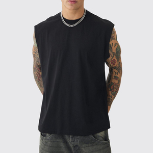 Camiseta Deportiva de Color Sólido Personalizada, de Secado Rápido y Transpirable, Camiseta sin Mangas para Hombre, Cuello Redondo, Algodón/Poliéster - Product Image 1