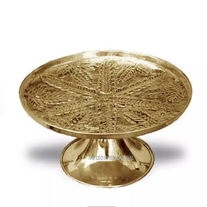 Decoración de boda de alta calidad para el hogar Hotel restaurante forma redonda textura en relieve molde de epoxi de resina chapada en oro - Product Image 1