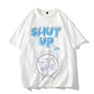 T-shirt court à col rond en molleton français respirant, imprimé avec un logo personnalisé, de haute qualité, 100% coton, écologique, vente en gros de vêtements de rue - Product Image 3