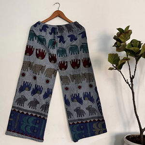 Elegante Pijama de algodón 100% para mujer, pantalones Palazzo transpirables con lavado a la piedra, ropa de dormir tejida suave para uso doméstico, verano, informal, Primavera - Product Image 1