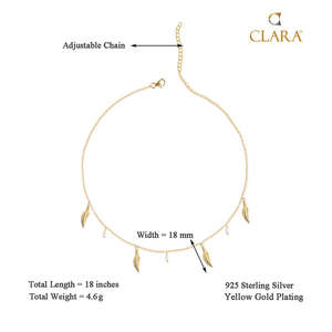 สร้อยคอ CLARA เงินแท้ 925 ลายใบไม้ ชุบทองคำขาว ประดับด้วยลายตัวเลข ชุบโรเดียม สายแพลตตินั่ม สไตล์เครื่องประดับทางศาสนา - Product Image 3