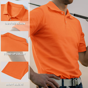 <b>Men</b> Short Sleeve Label Button Polo <b>Shirts</b> Summer Light Weight Solid Color <b>Stretch</b> Comfortable Casual Tops Tees <b>Men's</b> Polo <b>Shirts</b> - Product Image 2