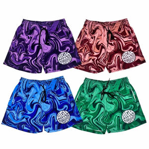 Shorts de Malla Casuales Unisex al por Mayor, hasta la Talla 6XL, Multicolores con Patrón Liso, Cintura Media - Product Image 1