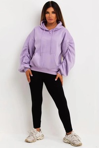Ventes en gros de sweats à capuche d'hiver surdimensionnés de luxe vintage pour femmes, avec badge personnalisé, de haute qualité, en tissu tricoté 100% coton lourd - Product Image 2