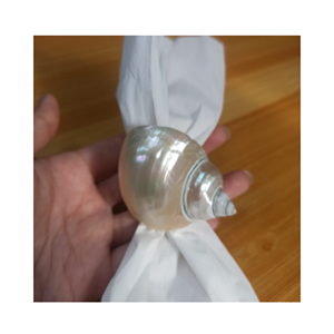Vietnam Turbo Shell Anneau de serviette, coquillage naturel poli sur noyau en laiton, accessoire de table, Premium Haute qualité Meilleur prix - Product Image 3