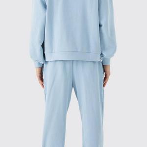 Chándal holgado para hombre con logotipo personalizado fabricado, jersey con capucha, pantalones de chándal con capucha, conjunto de chándal liso holgado de invierno con patrón sólido - Product Image 3