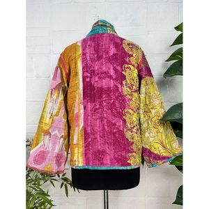 Vintage <b>Kantha</b> Stitch Dori <b>Jacket</b> One-of-a-Kind Handstitched Reversible Short Coat Woven Fabric Embroidery Boho Chic Fashion - Product Image 5